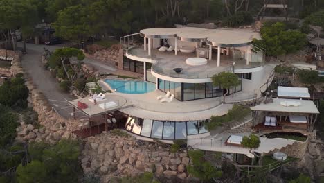 futuristic villa on the hillside