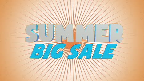 summer big sale with sun rays on retro texture