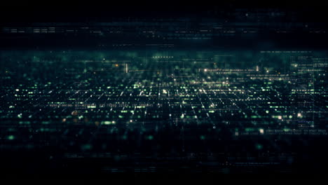 matriz de datos futurista, telemetría y cifrado de números visualización de simulación para visualización de cabeza en el ciberespacio abstracto de enfoque entorno de fondo
