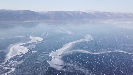 amazing nature frosty lake baikal in siberia tourism concept