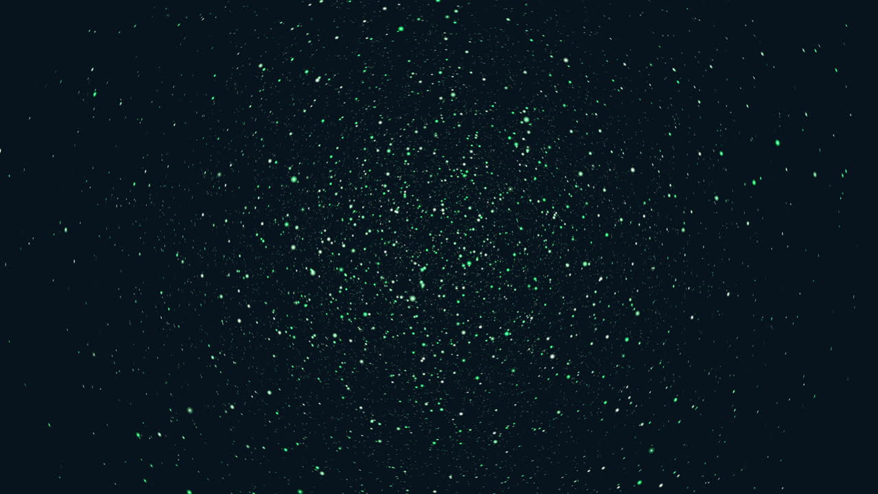 Un'area di lavoro nera con piccoli punti verdi che formano un modello che ricorda un cielo stellato