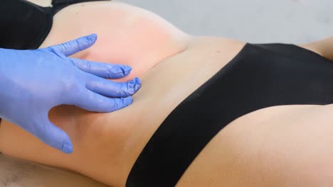 waxing procedure on stomach area