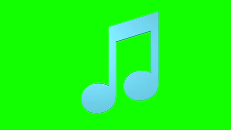 musical note rotating loop 3d green screen