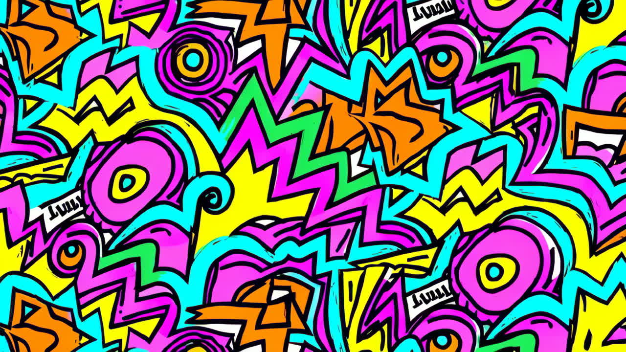 Levende abstrakt pop art graffiti-mønster