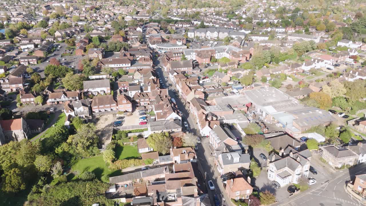 Aerial View of a Quaint English Town