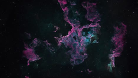 Long-Shot-of-a-Beautiful-Green-and-Purple-Gaseous-Nebula-in-Deep-Space