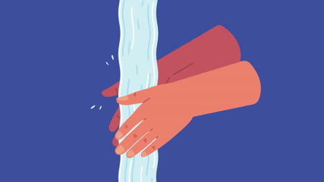 global handwashing day animation with hands and water