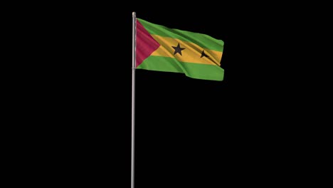 sao tome and principe flag with alpha channel, 4k video is transparent