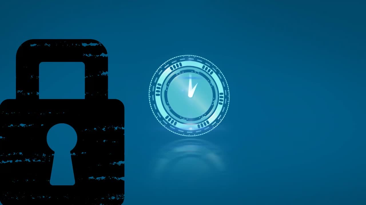 animación del reloj moviéndose sobre el candado