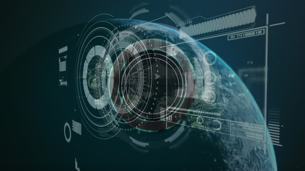 animación del globo, escaneo de visores y procesamiento de datos