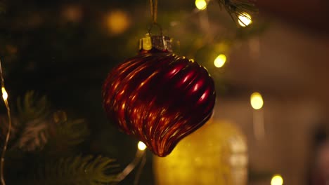 baubles hanging on christmas tree