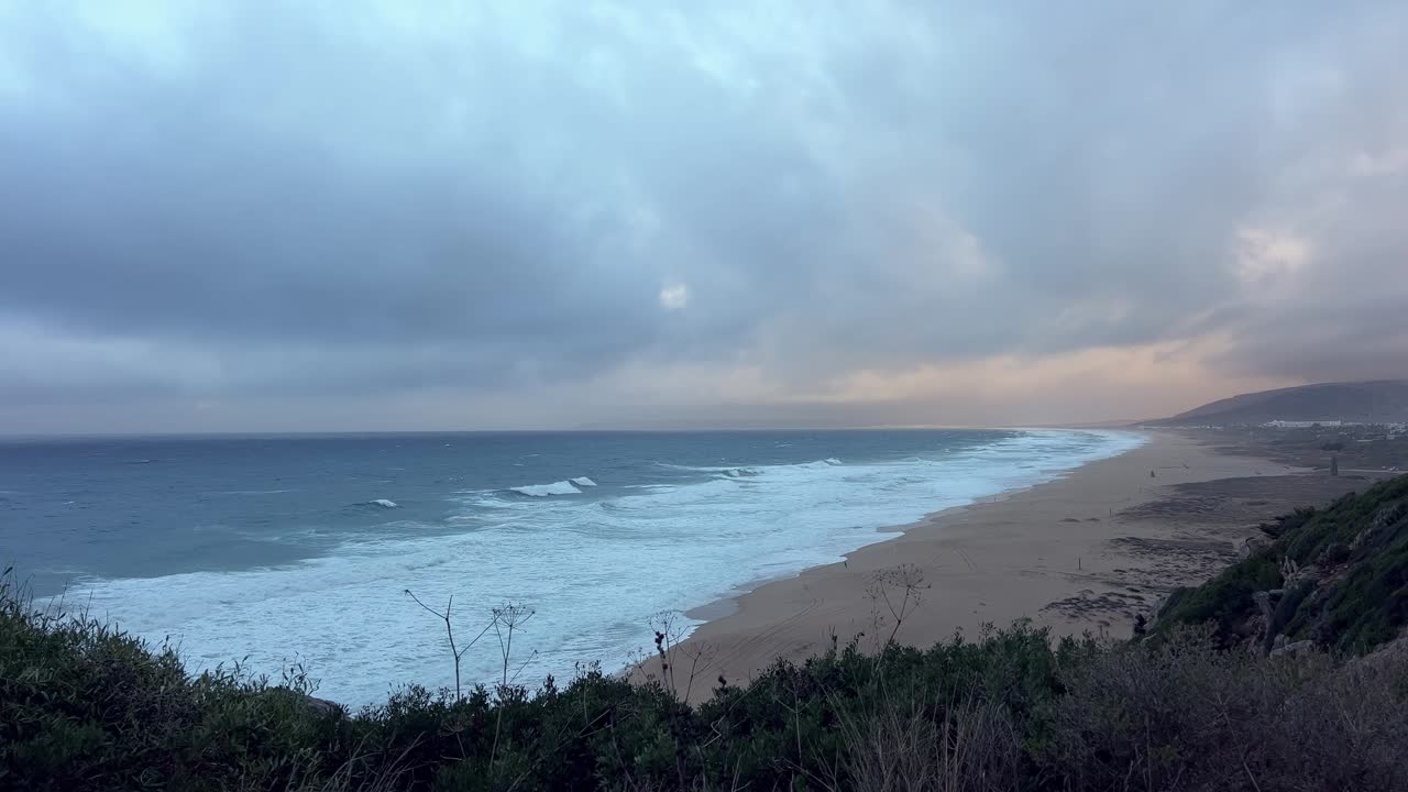 A breathtaking shot of a secluded beach at sunset