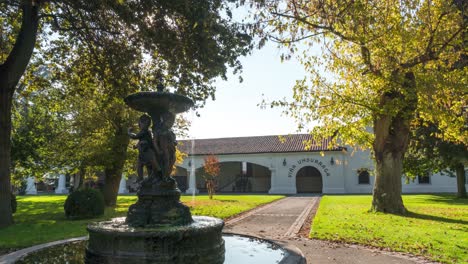 time lapse of the font and the main facade of the undurraga vineyard in talagante, chile