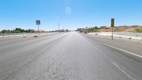 driving down the road in nevada pov