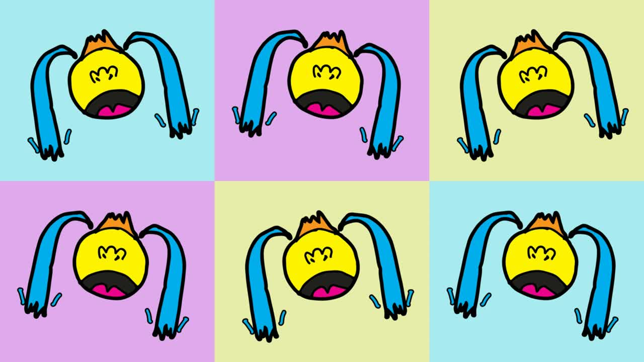 niños dibujando arte pop fondo sin costuras con tema de niño llorando