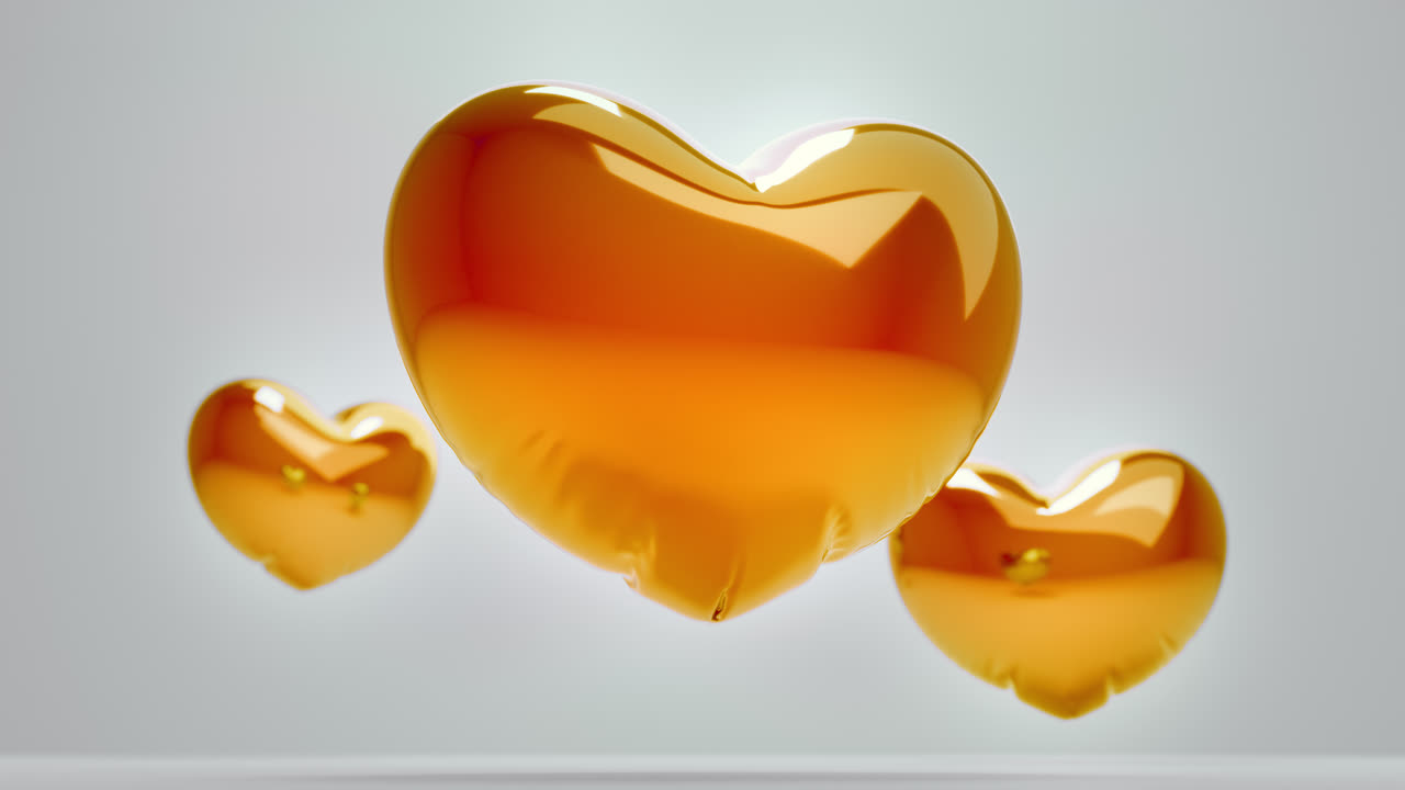 Yellow Balloon Hearts