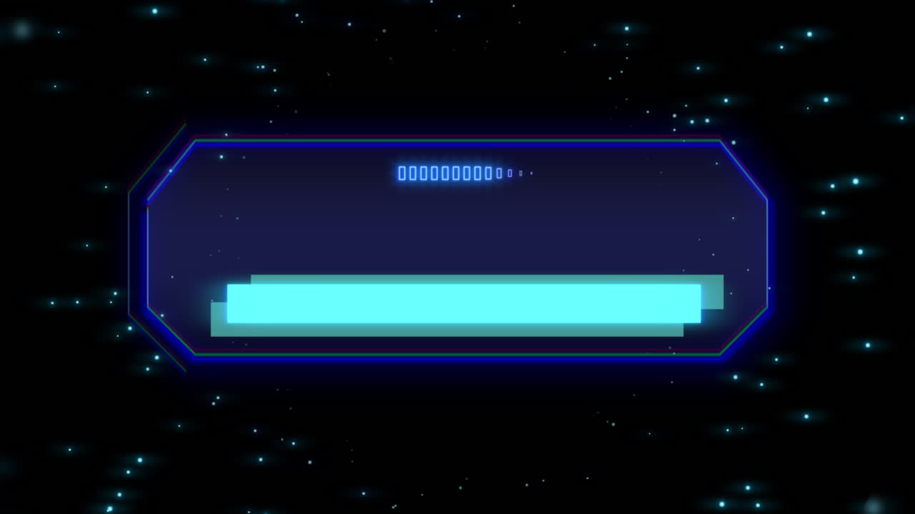 Futuristic binary code bar of light on blue background