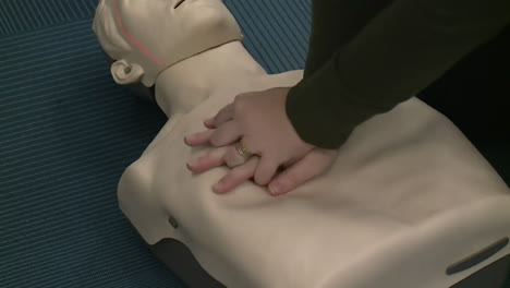 cpr training with mannequin