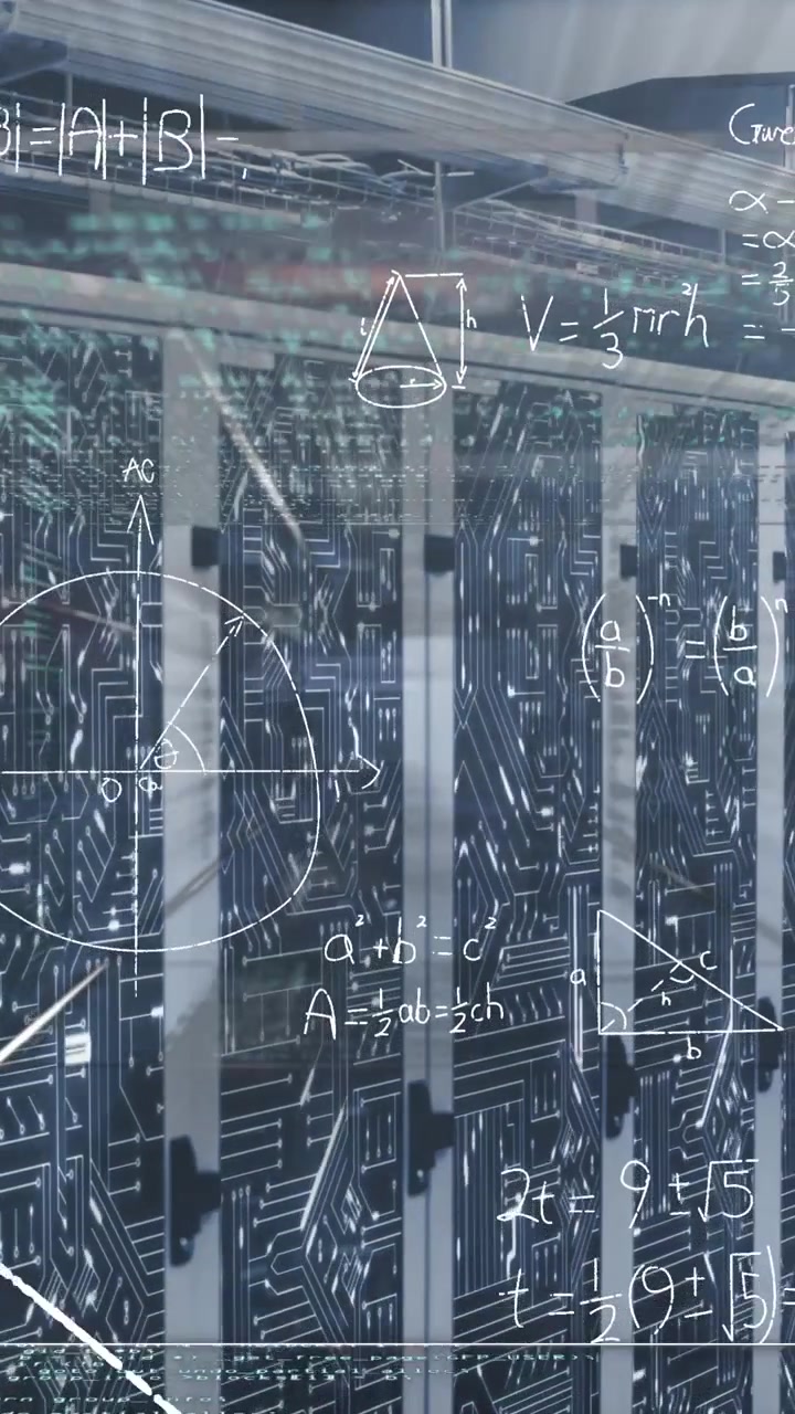Animation of data processing over server room