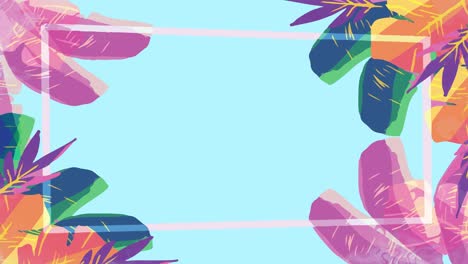 tropical watercolor frame background. animated 4k