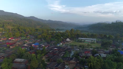 flying over doi inthanon at sunrise