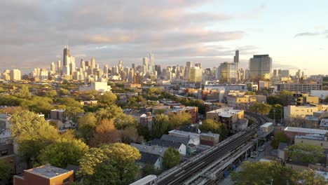 october aerial drone footage chicago, illinois