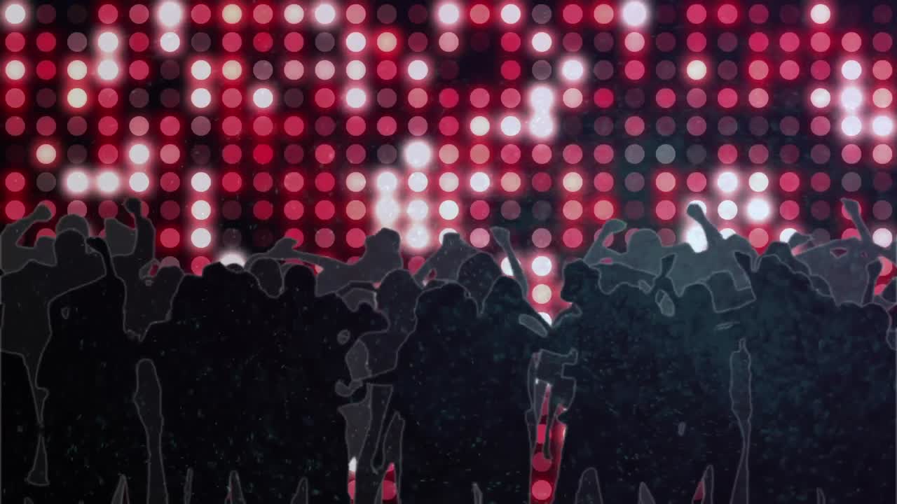 ⁇ 박이는 반점과 검은 바탕에 춤추는 사람들의 애니메이션