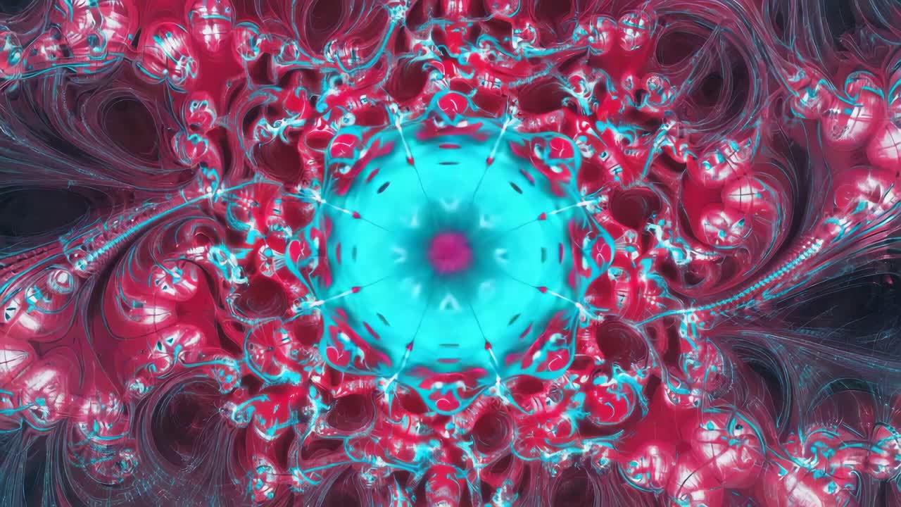 Vibrant Abstract Fractal Mandala Pattern