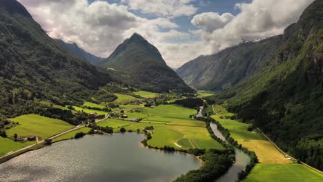 aerial footage beautiful nature norway.