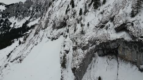 fronalpstock switzerland glarus swiss alps cave like cavern in mountain side