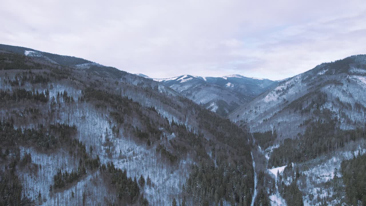 paisaje escénico aéreo del parque nacional tatra en eslovaquia, destino de vacaciones de invierno, montañas blancas como la nieve natural
