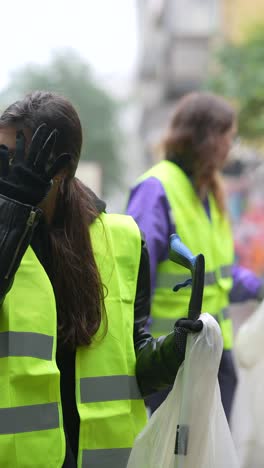 young people participating in a community cleanup