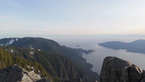 scenic mountain views with ocean and islands in british columbia, canada.