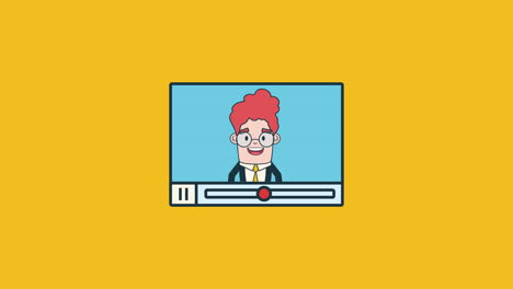 businessman in media player template avatar character