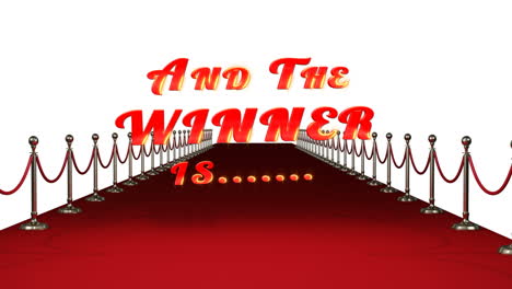 red carpet with text and the winners are