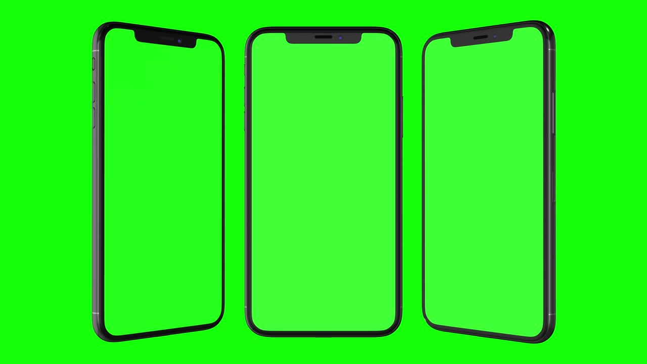 teléfono inteligente aislado con pantalla verde