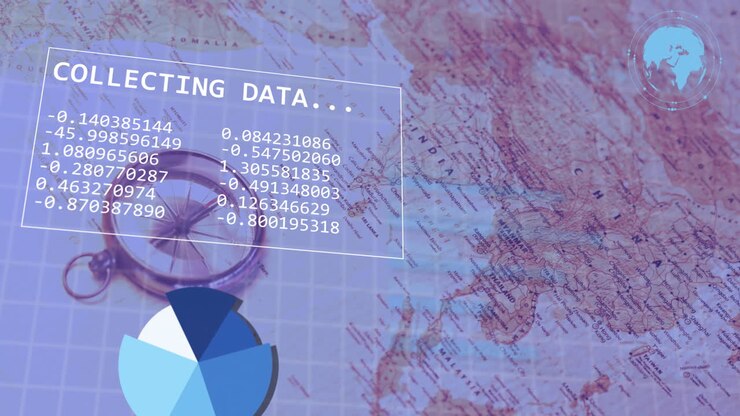 Animation of financial data processing over world map