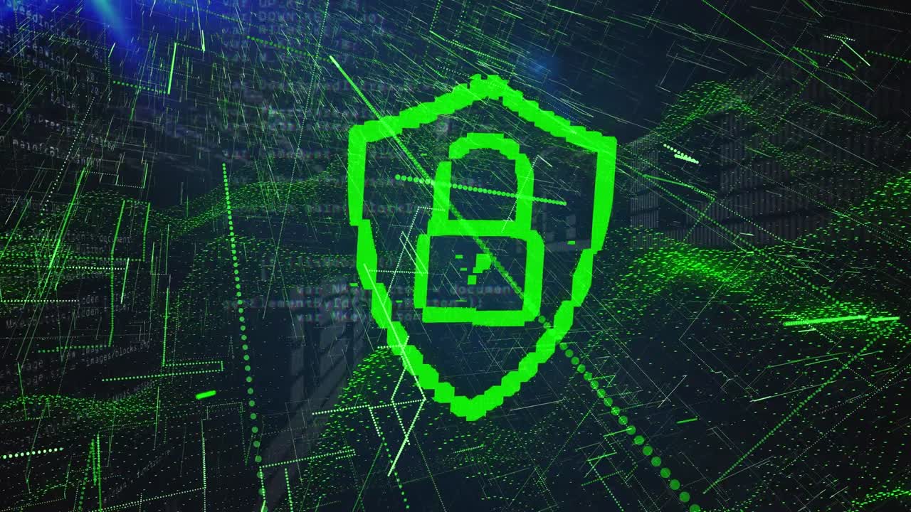 animación del procesamiento de datos a través de un candado