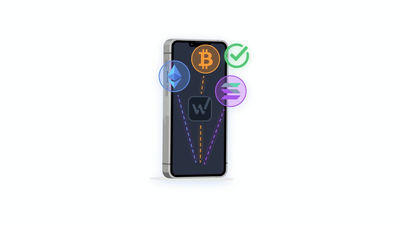 Smartphone Displaying Cryptocurrency Icons and Transaction Confirmation