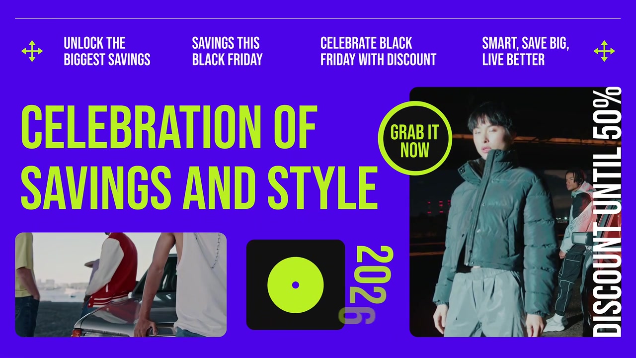 ダイナミックなブラックフライデープロモーションのアフターエフェクツ