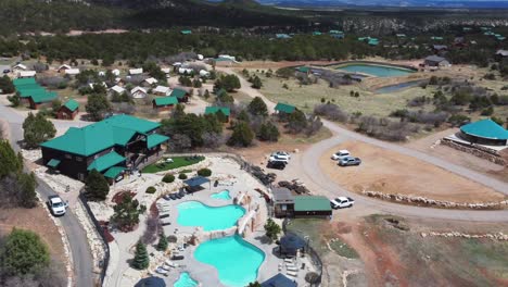 panoramic aerial view of zion ponderosa ranch resort in twin knolls rd, orderville, utah, united states