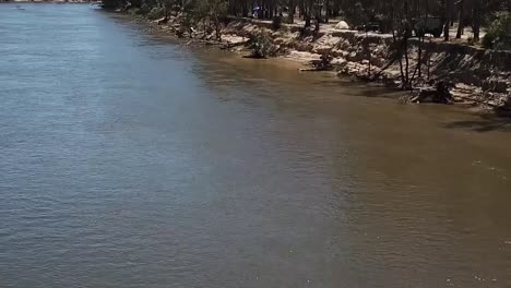 Outdoor-nature-drone-aerial-muddy-river-water