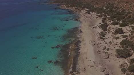 Aerial-view-of-Kedrodasos-beach,-Crete,-Greece