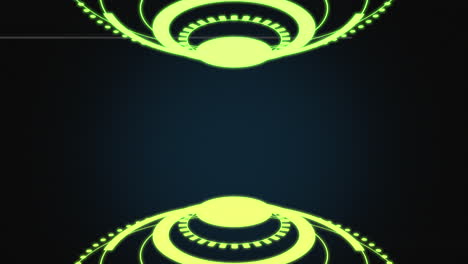 radiant green circles illuminate dark background in symmetrical pattern