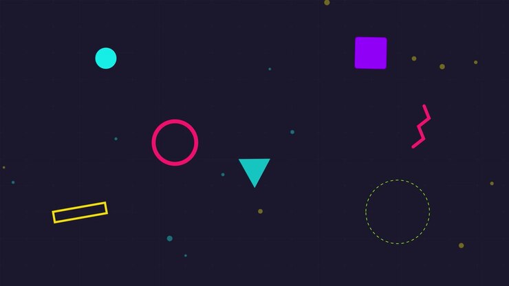 Grafica in Movimento Astratta con Forme Geometriche Fluttuanti