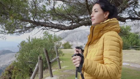 un excursionista mirando desde la cornisa