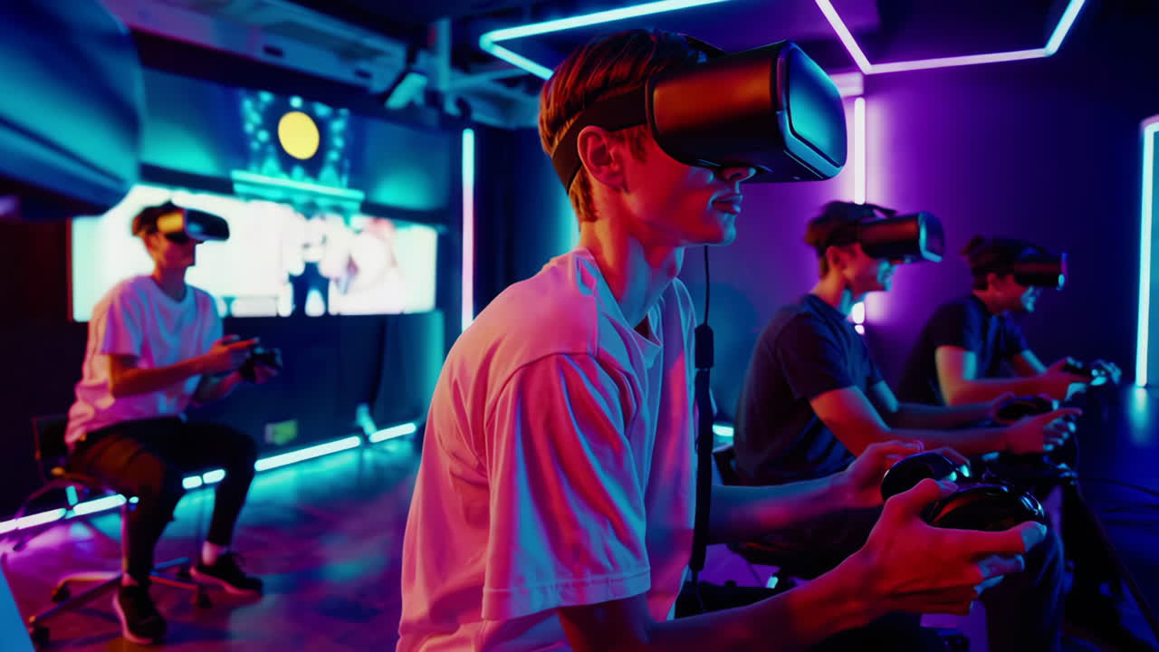 Teenagers Playing VR Games