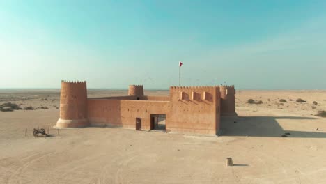 Fuerte-De-Zubara-En-El-Desierto-De-Qatar---Disparo-De-Drones-8