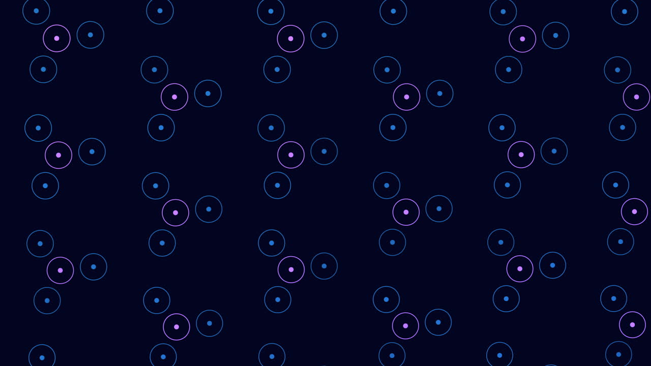 Neon and futuristic rings pattern on black gradient