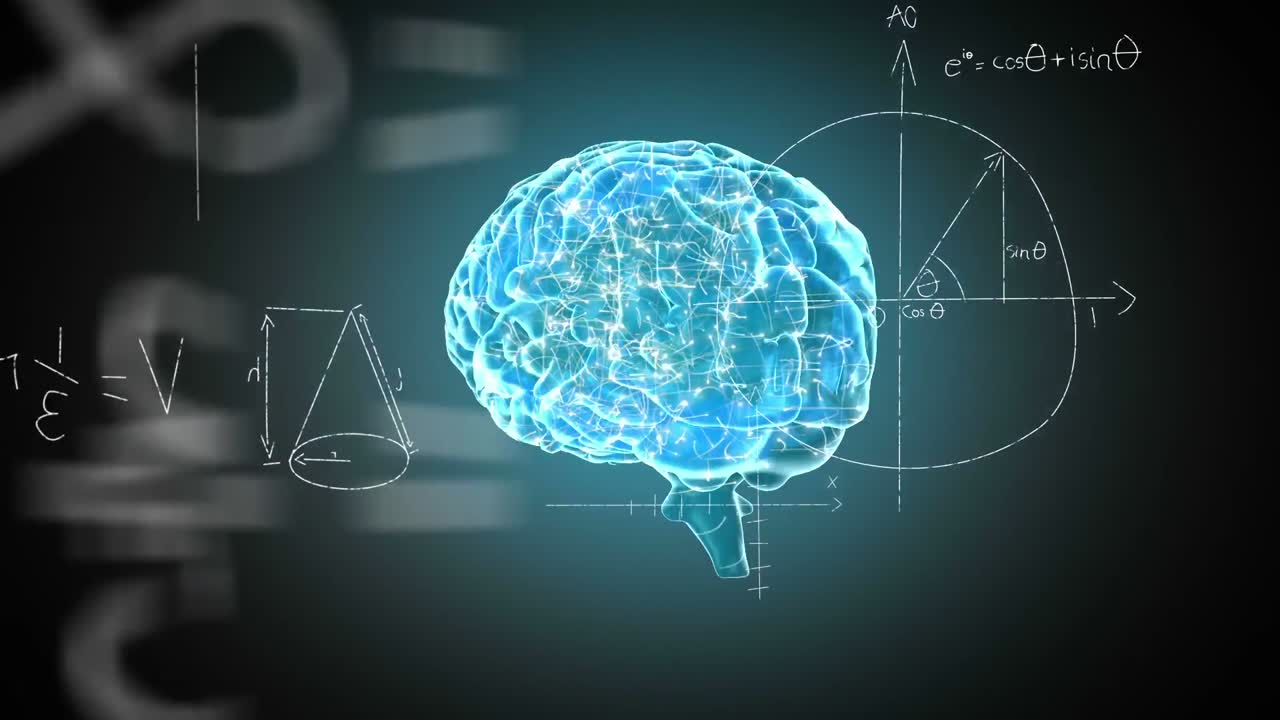 animación del cerebro con tecnología y procesamiento de datos